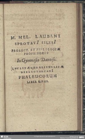 … Phaleucorum Liber Unus