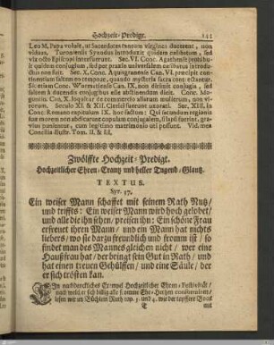 Zwölffte Hochzeit-Predigt.