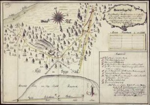 Grubenriss von Prinz Clemens bei Obergruna, kolorierte Handzeichnung, 1754