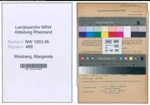 Entnazifizierung Margarete Weisberg , geb. 02.05.1911 ()
