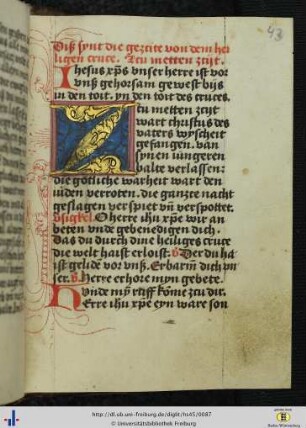 [43r - 49v] Kurze Tagzeiten vom Heiligen Kreuz.