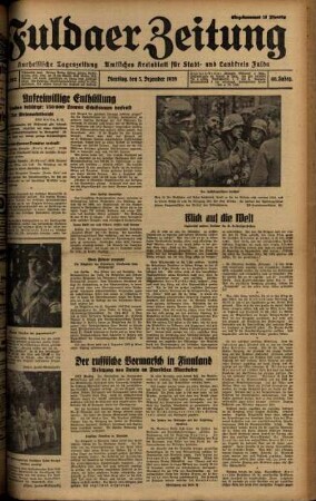 Ausgabe vom Dienstag, den 05. Dezember 1939.