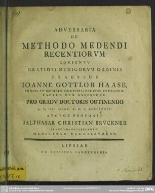 Adversaria De Methodo Medendi Recentiorum