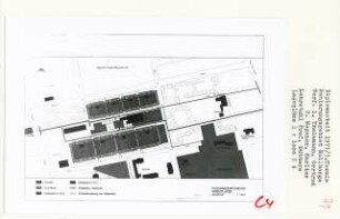 Sanierungsgebiet Rollberge, Berlin-Neukölln (Diplomarbeit bei Kurt Dübbers): Fussgängerführung, Spielplätze, Lageplan 1:1000