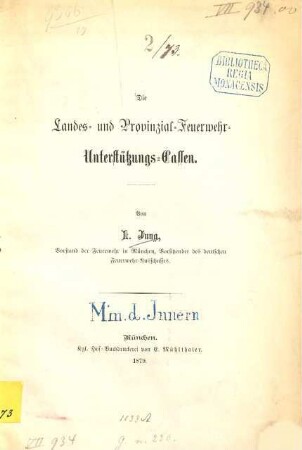 Die Landes- und Provinzial-Feuerwehr-Unterstützungs-Cassen