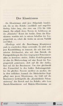 Der Klassizismus