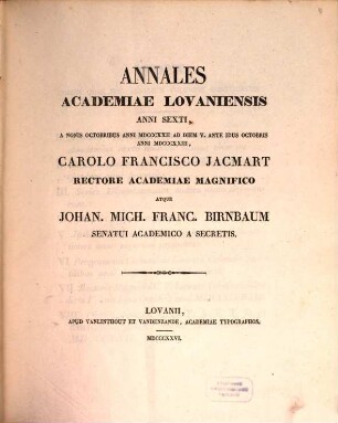 Annales Academiae Lovaniensis. 6. 1822/23
