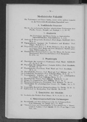 A. Vorklinische Semester
