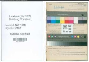Entnazifizierung Adelheid Kuballa , geb. 17.11.1910 (Schwesternhelferin)