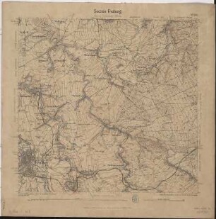 Section Freiberg aus: Topographische Karte (Äquidistantenkarte) Sachsen