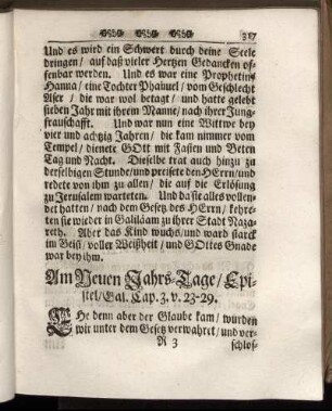 Am Neuen Jahrs- Tage/ Epistel/ ... - Evangelium am Sonntage Septuagesimä/ ...