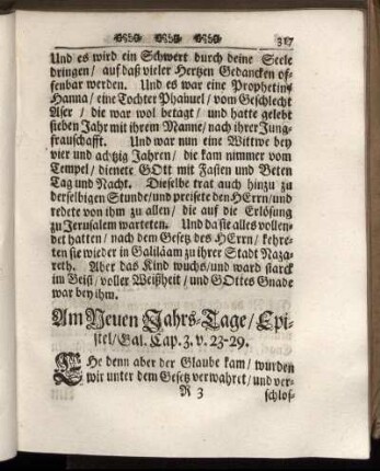 Am Neuen Jahrs- Tage/ Epistel/ ... - Evangelium am Sonntage Septuagesimä/ ...