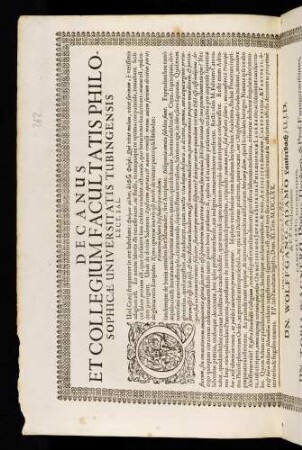 Decanus Et Collegium Facultatis Philosophicae Universitatis Tubingensis Lect. Sal.