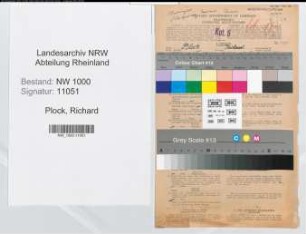 Entnazifizierung Richard Plock, geb. 26.11.1879 (Beamter)