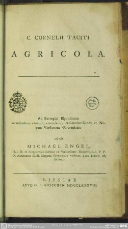 C. Cornelii Taciti Agricola