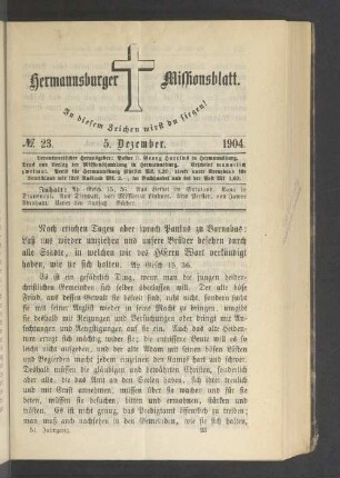 N° 23. 5. Dezember. 1904