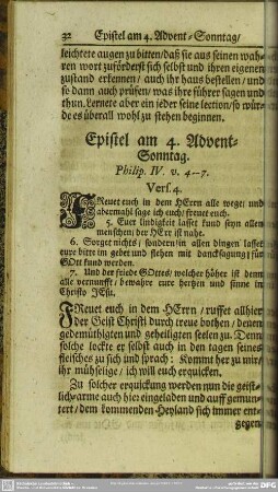 Epistel am 4. Advent-Sonntag