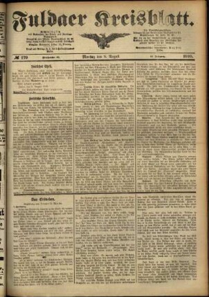 Ausgabe vom Montag, den 08. August 1910.