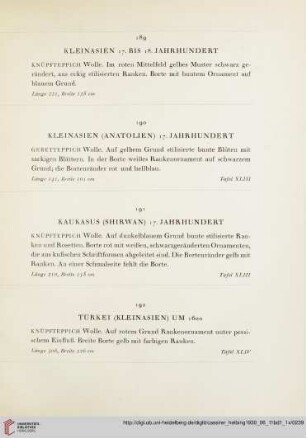 Knüpfteppiche (Nr. 189-209)