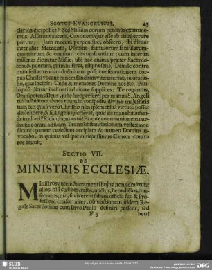 Sectio VII. De Ministris Ecclesiae