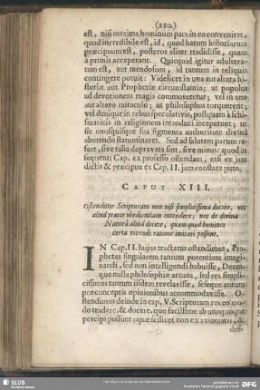 Caput XIII. Ostenditur Scripturam non nisi simplicissima docere, nec aliud praeter obedentiam intendere ; nec de divina Naturâ aliud docere, quam quod homines certa vivendi ratione imitari possunt