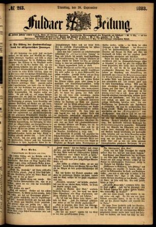 Ausgabe vom Dienstag, den 18. September 1883.
