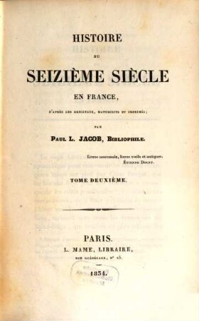 Histoire du seizième siècle en France. 2