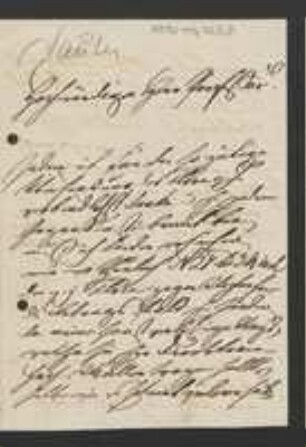 Brief von Anton Eleutherus Sauter an Unbekannt