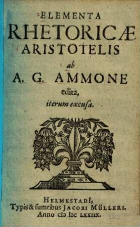 Elementa rhetoricae Aristotelis