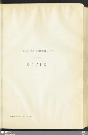 Dritter Abschnitt. Optik