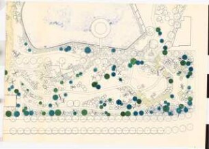Kuranlage Meran: Lageplan mit Gartenplan 1:200