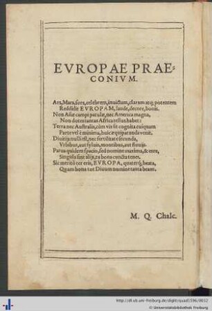 Europae Praeconium.