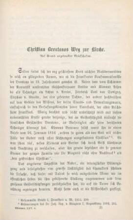 369-387 Christian Brentanos Weg zur Kirche : auf Grund ungedruckter Briefschaften