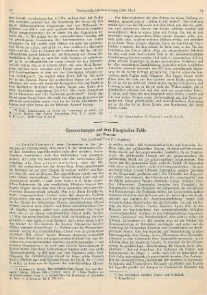 13-18 Grenzsetzungen auf dem liturgischen Felde