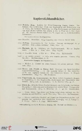 Kupferstichhandbücher (Nr. 1221- 1281)