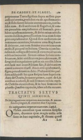 Tractatus Sextus Quinti Sermonis.