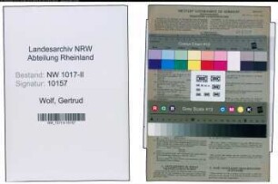 Entnazifizierung Gertrud Wolf , geb. 05.04.1902 (Krankenschwester)