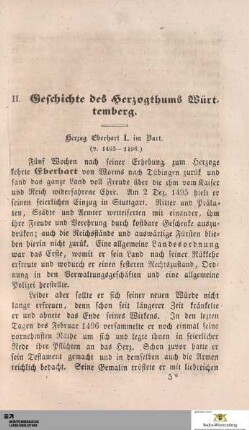 II. Geschichte des Herzogthums Württemberg