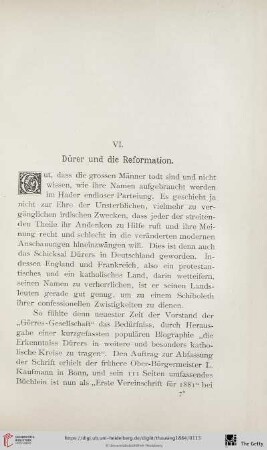 VI. Dürer und die Reformation