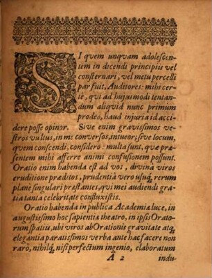 Oratio de certo vitae genere mature ab adolescente eligendo