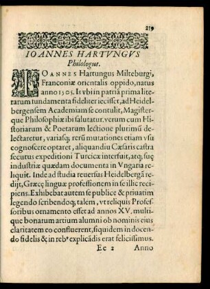 Ioannes Hartungus Philologus.