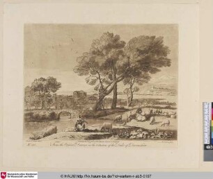 [Landschaft mit Apollo bei der Herde Admets.]