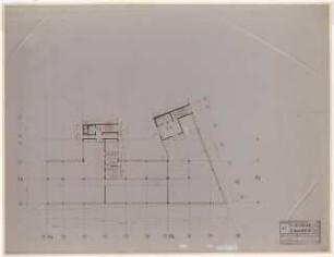 Geschäftshaus Knesebeckstraße/Kurfürstendamm, Berlin-Charlottenburg: 2. Bauabschnitt: Grundriss 5.OG (mit Decke) 1:100