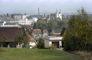 Donaueschingen: Blick von oberem westlichen Stadtteil auf Donaueschingen