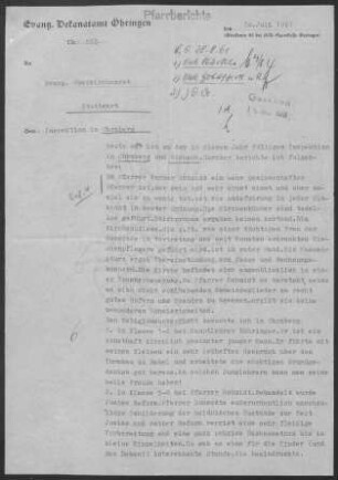 Ohrnberg mit Eichach und Pfahlbach: Inspektionsbericht 1961