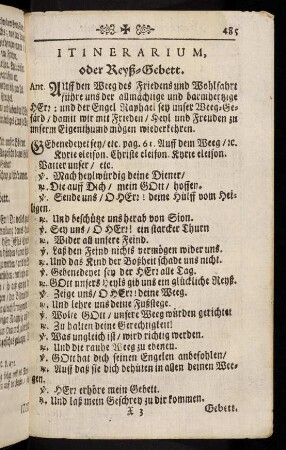485-502, Itinerarium oder Reyß-Gebett. - Unterricht von der Beicht.