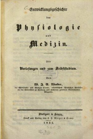 Entwicklungsgeschichte der Physiologie und Medizin