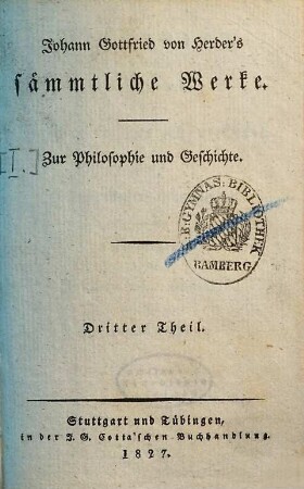 Präludien zur Philosophie der Geschichte der Menschheit, 2