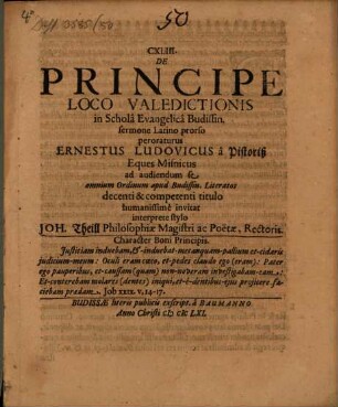 CXLIII. De principe