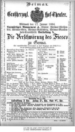 Die Verschwörung des Fiesco zu Genua